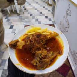 Sheep muscle with 2 grams of rice